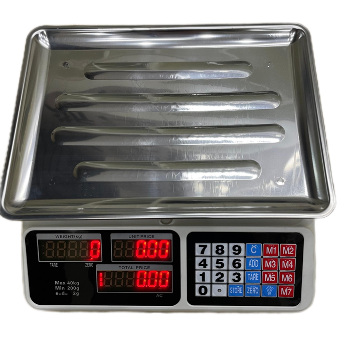 Digital Commercial Tabletop Scale, LCD Price Display, Rechargeable Battery Digital Commercial Tabletop Scale, LCD Price Display, Rechargeable Battery
